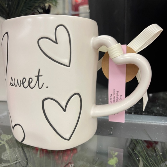 Rae Dunn Valentine Sweet. Heart Ceramic Coffee Mug with Heart Handle 
 NWT - Picture 2 of 6